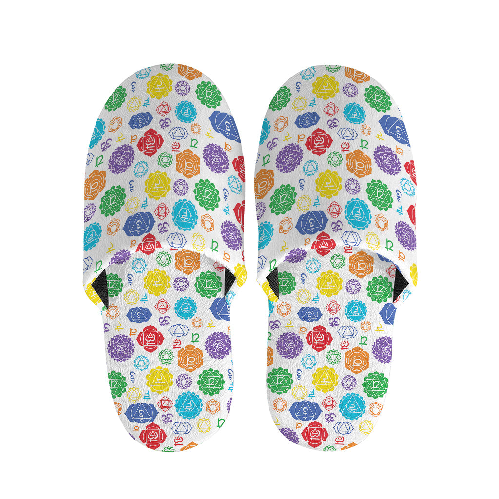 Seven Chakra Symbols Pattern Print Slippers