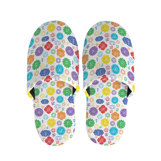 Seven Chakra Symbols Pattern Print Slippers