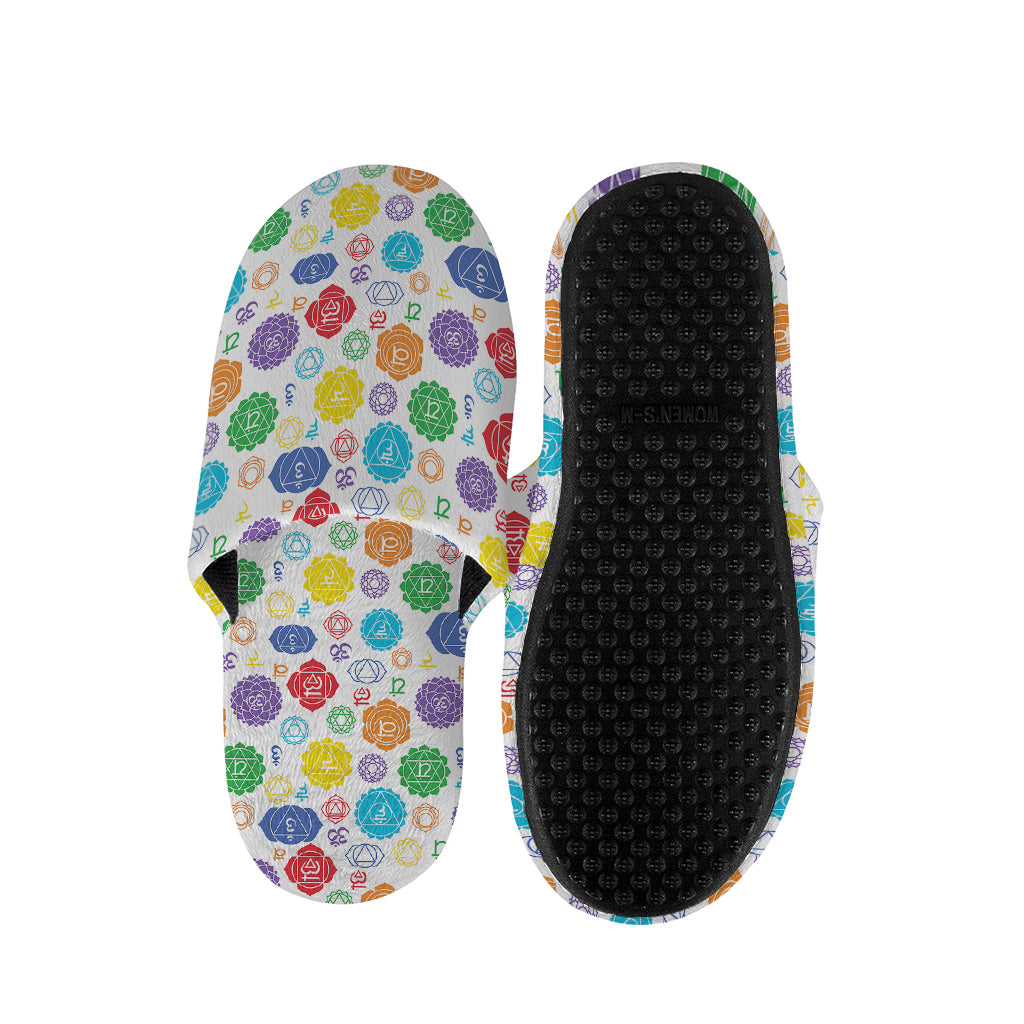 Seven Chakra Symbols Pattern Print Slippers
