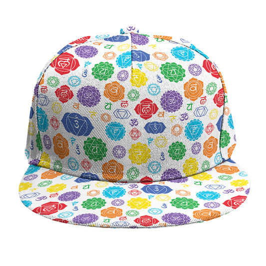 Seven Chakra Symbols Pattern Print Snapback Cap