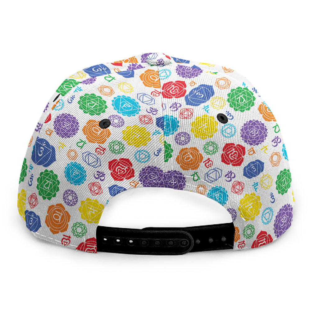 Seven Chakra Symbols Pattern Print Snapback Cap