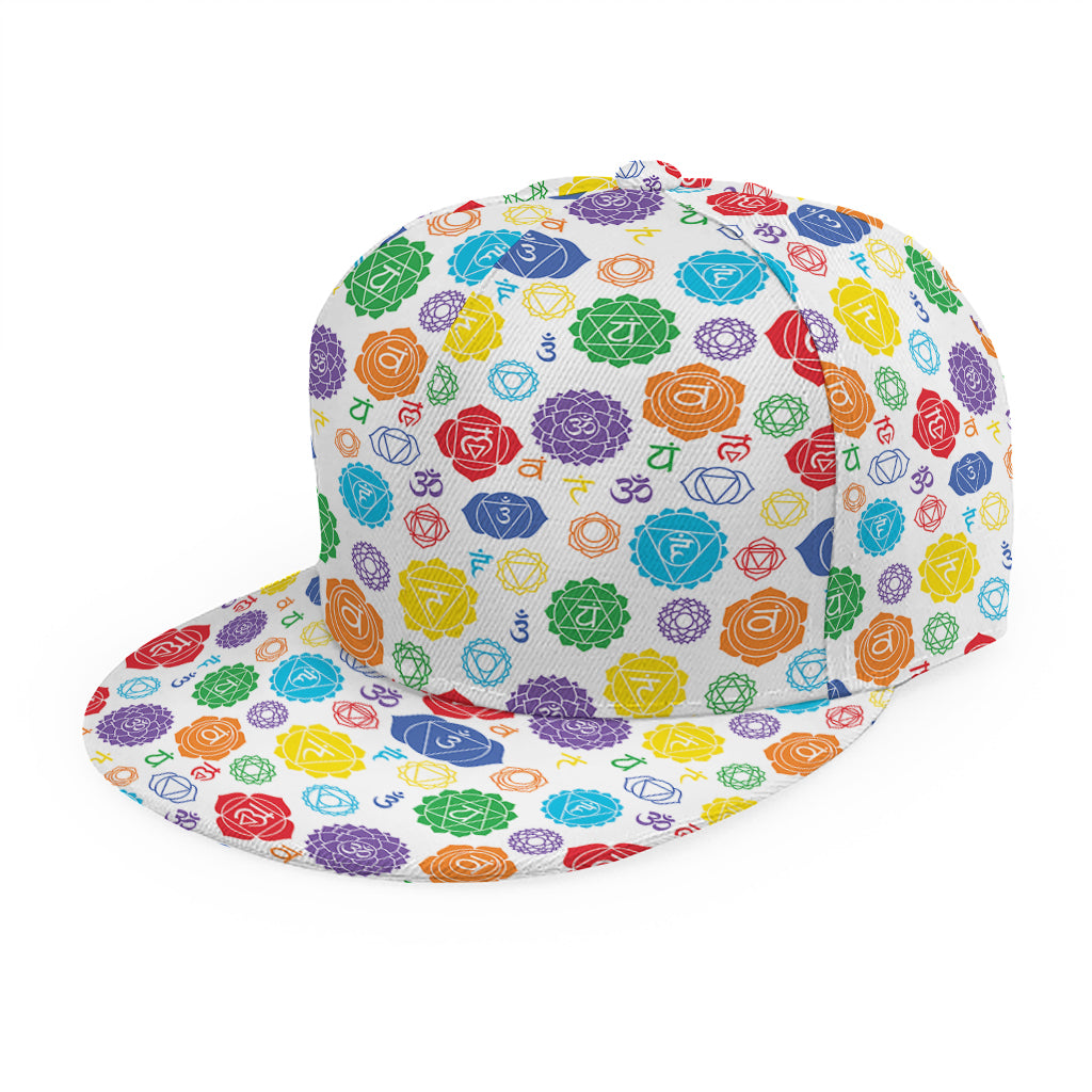 Seven Chakra Symbols Pattern Print Snapback Cap