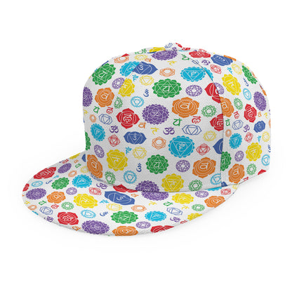 Seven Chakra Symbols Pattern Print Snapback Cap