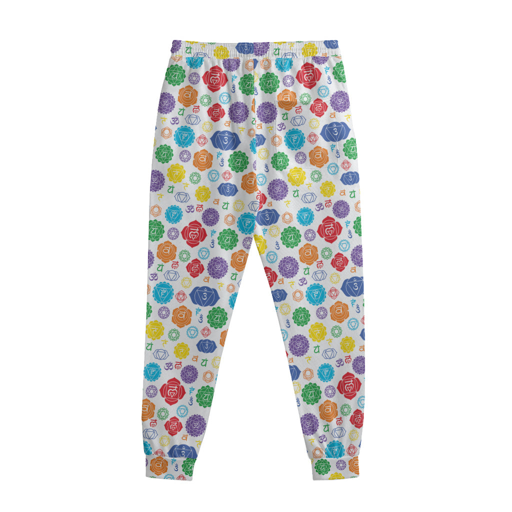 Seven Chakra Symbols Pattern Print Sweatpants