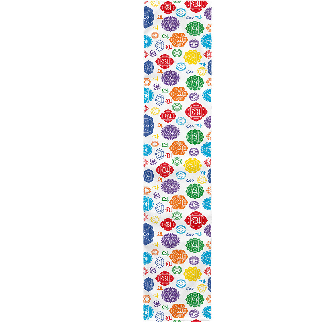 Seven Chakra Symbols Pattern Print Table Runner