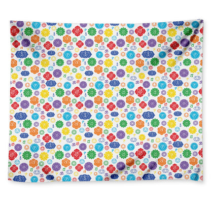 Seven Chakra Symbols Pattern Print Tapestry