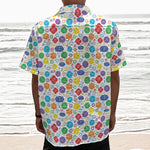 Seven Chakra Symbols Pattern Print Textured Short Sleeve Shirt