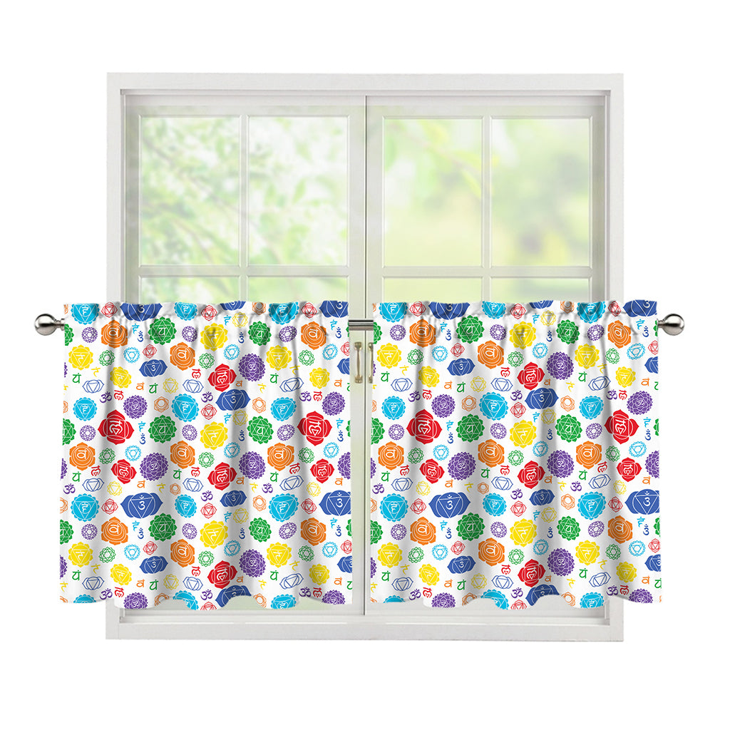 Seven Chakra Symbols Pattern Print Tier Curtains
