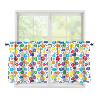 Seven Chakra Symbols Pattern Print Tier Curtains