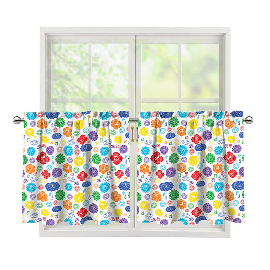 Seven Chakra Symbols Pattern Print Tier Curtains