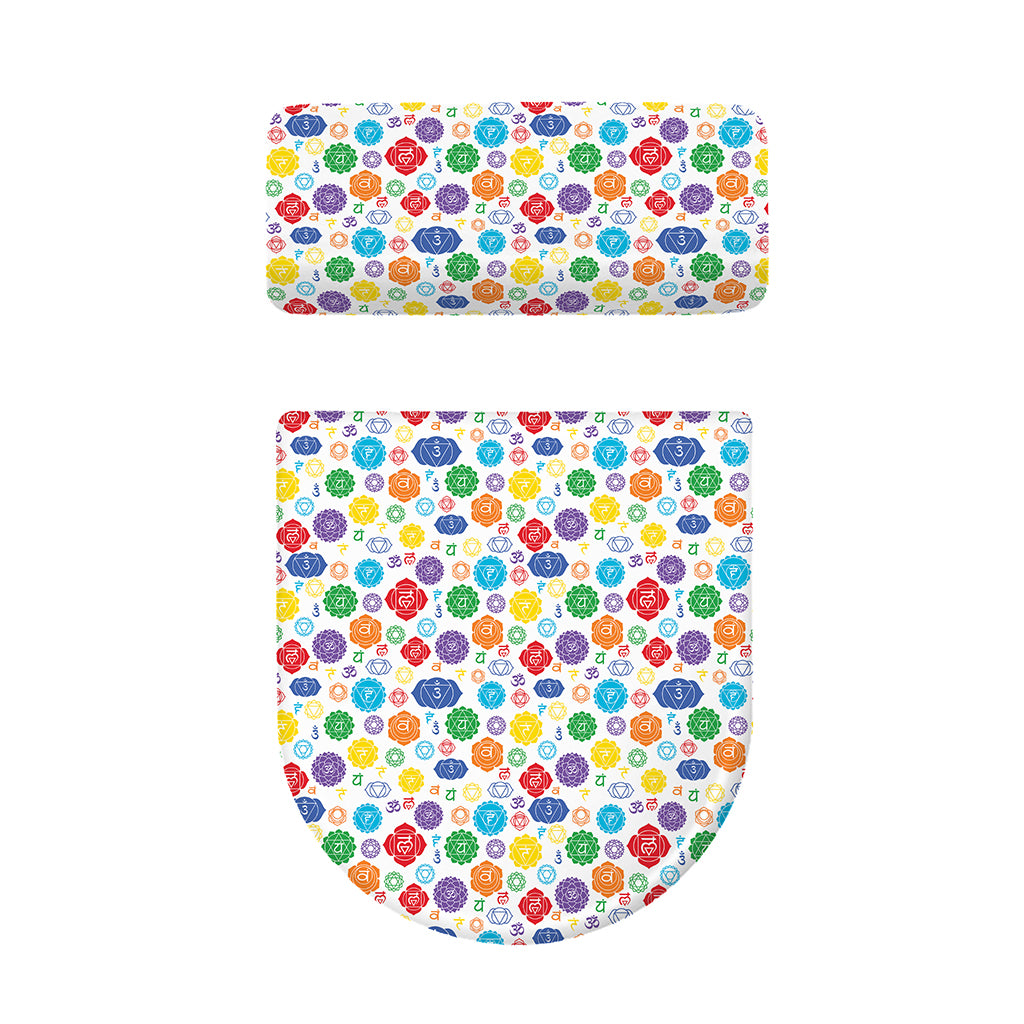 Seven Chakra Symbols Pattern Print Toilet Lid And Tank Cover Set