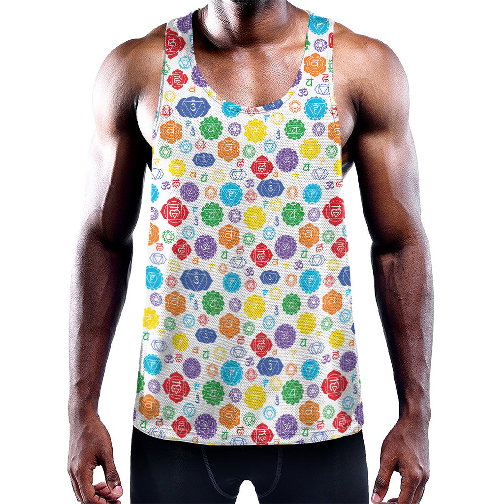 Seven Chakra Symbols Pattern Print Training Tank Top