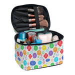 Seven Chakra Symbols Pattern Print Travel Makeup Bag