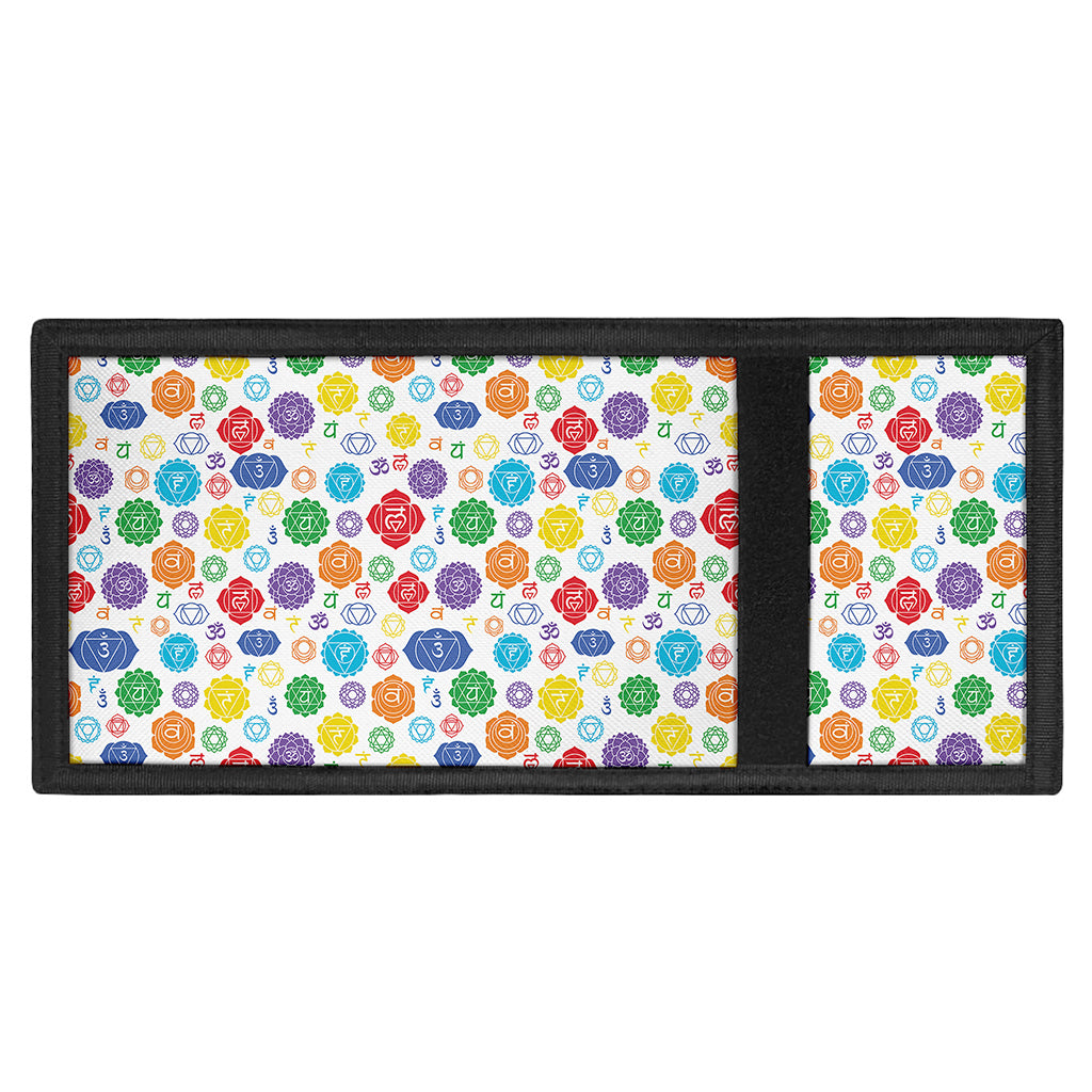 Seven Chakra Symbols Pattern Print Trifold Wallet