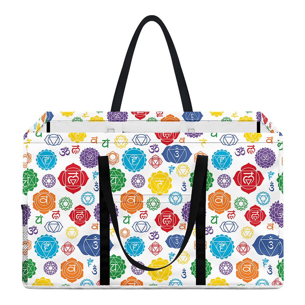 Seven Chakra Symbols Pattern Print Utility Tote Bag