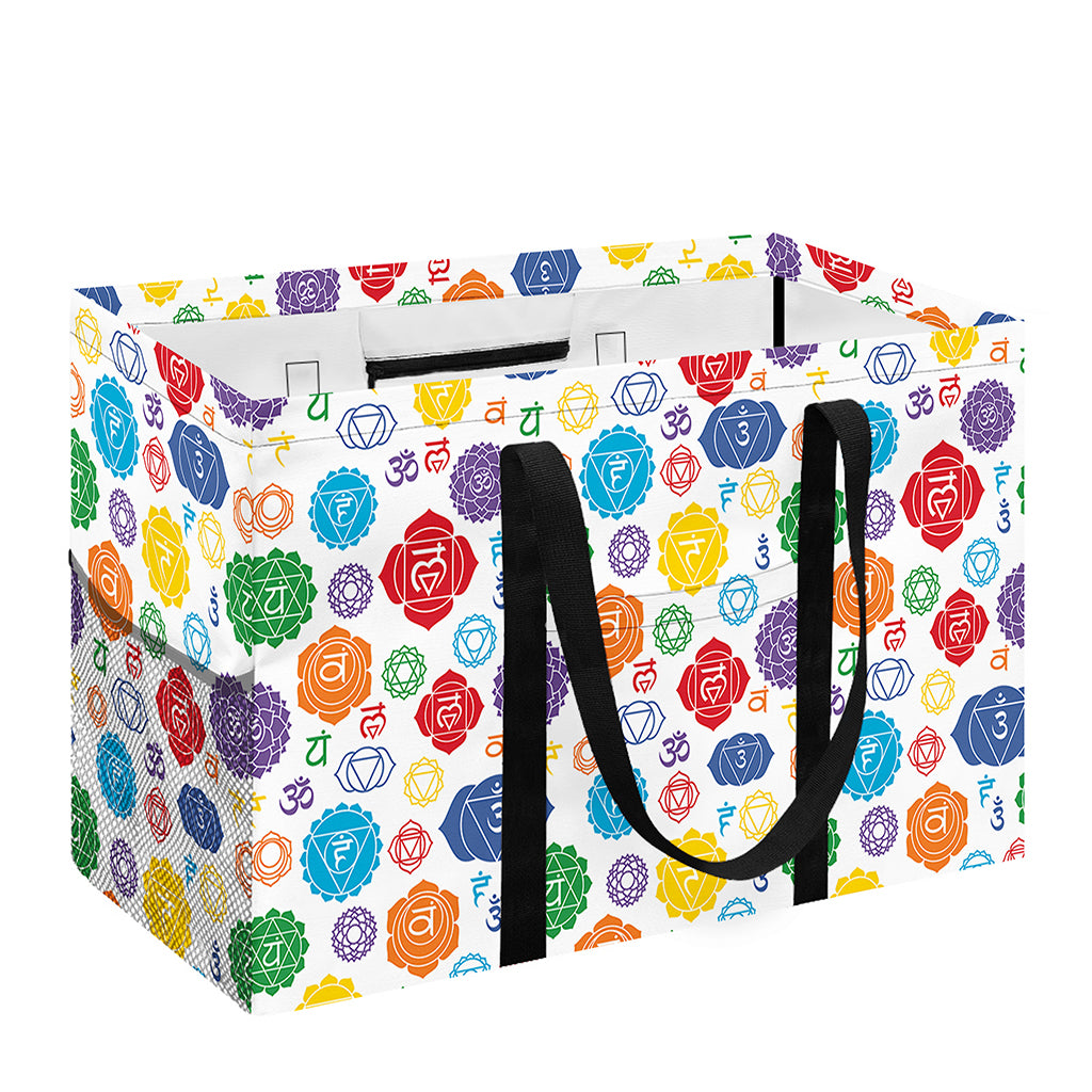 Seven Chakra Symbols Pattern Print Utility Tote Bag