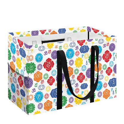 Seven Chakra Symbols Pattern Print Utility Tote Bag
