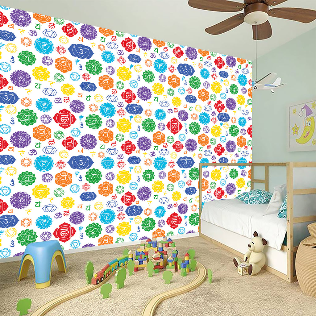 Seven Chakra Symbols Pattern Print Wall Sticker