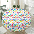 Seven Chakra Symbols Pattern Print Waterproof Round Tablecloth