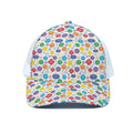 Seven Chakra Symbols Pattern Print White Mesh Trucker Hat