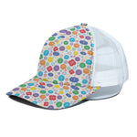 Seven Chakra Symbols Pattern Print White Mesh Trucker Cap