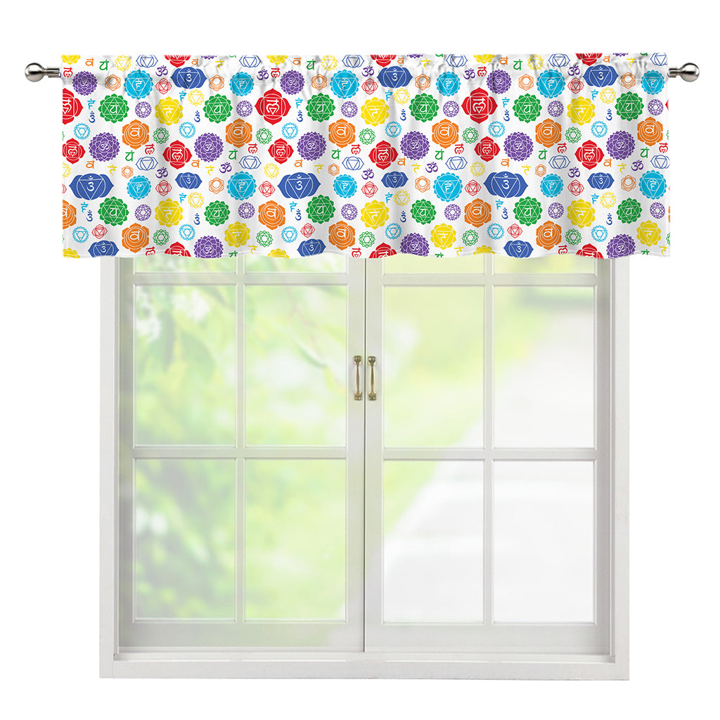Seven Chakra Symbols Pattern Print Window Valance