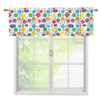 Seven Chakra Symbols Pattern Print Window Valance
