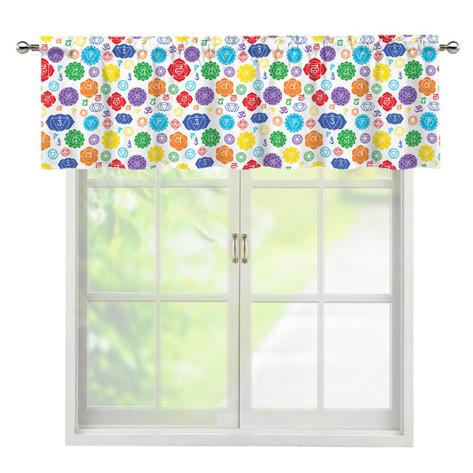 Seven Chakra Symbols Pattern Print Window Valance