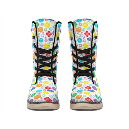 Seven Chakra Symbols Pattern Print Winter Boots