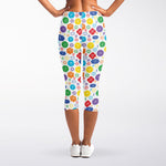 Seven Chakra Symbols Pattern Print Women's Capri Leggings