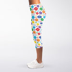 Seven Chakra Symbols Pattern Print Women's Capri Leggings