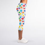 Seven Chakra Symbols Pattern Print Women's Capri Leggings
