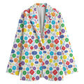 Seven Chakra Symbols Pattern Print Women's Cotton Blazer