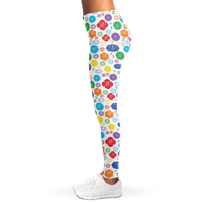 Seven Chakra Symbols Pattern Print Women's Leggings