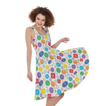 Seven Chakra Symbols Pattern Print Women's Sleeveless Dress