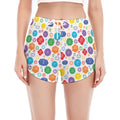 Seven Chakra Symbols Pattern Print Women's Split Running Shorts