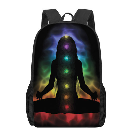 Seven Chakras Aura Print 17 Inch Backpack