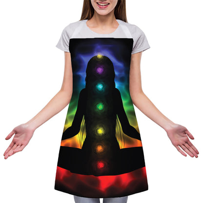 Seven Chakras Aura Print Adjustable Apron