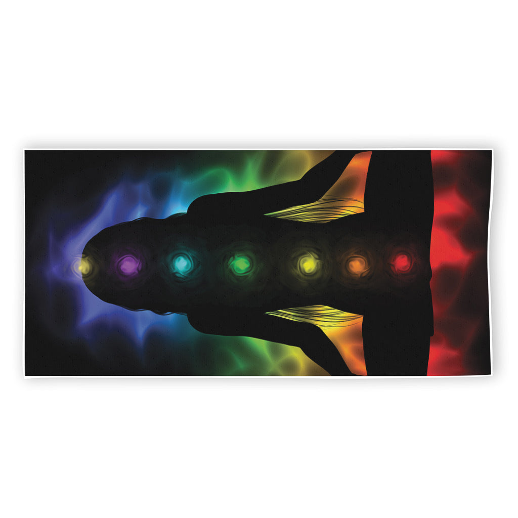 Seven Chakras Aura Print Beach Towel