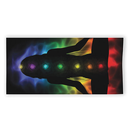 Seven Chakras Aura Print Beach Towel