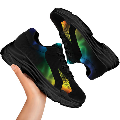Seven Chakras Aura Print Black Chunky Shoes