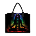 Seven Chakras Aura Print Canvas Tote Bag