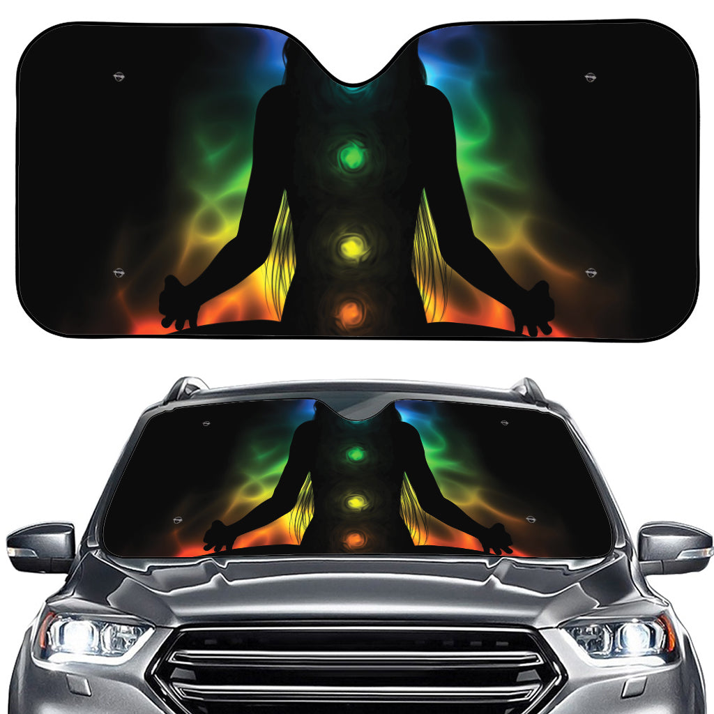 Seven Chakras Aura Print Car Windshield Sun Shade