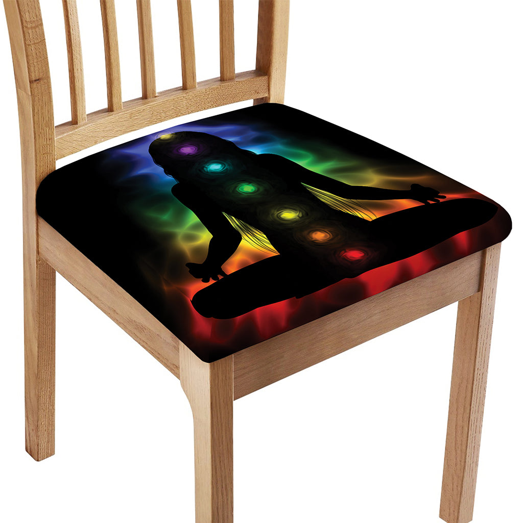 Seven Chakras Aura Print Chair Cushion Cover