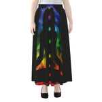 Seven Chakras Aura Print Chiffon Maxi Skirt