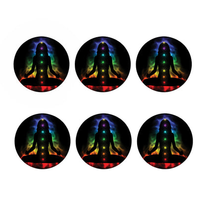 Seven Chakras Aura Print Coaster Set