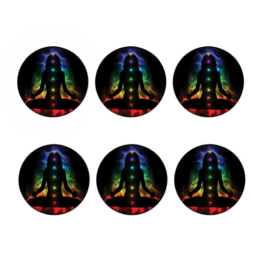 Seven Chakras Aura Print Coaster Set