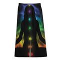 Seven Chakras Aura Print Cotton Front Slit Maxi Skirt