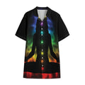 Seven Chakras Aura Print Cotton Hawaiian Shirt