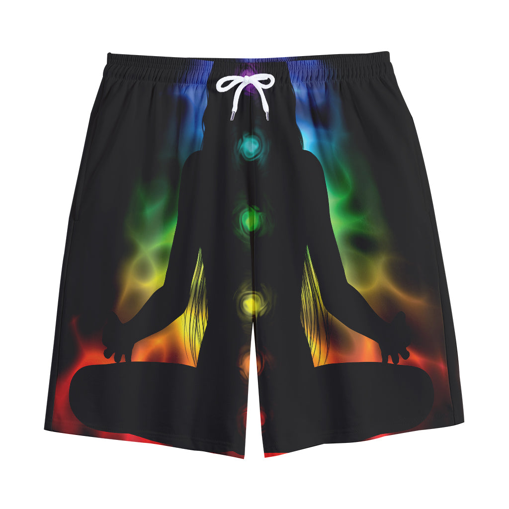 Seven Chakras Aura Print Cotton Shorts